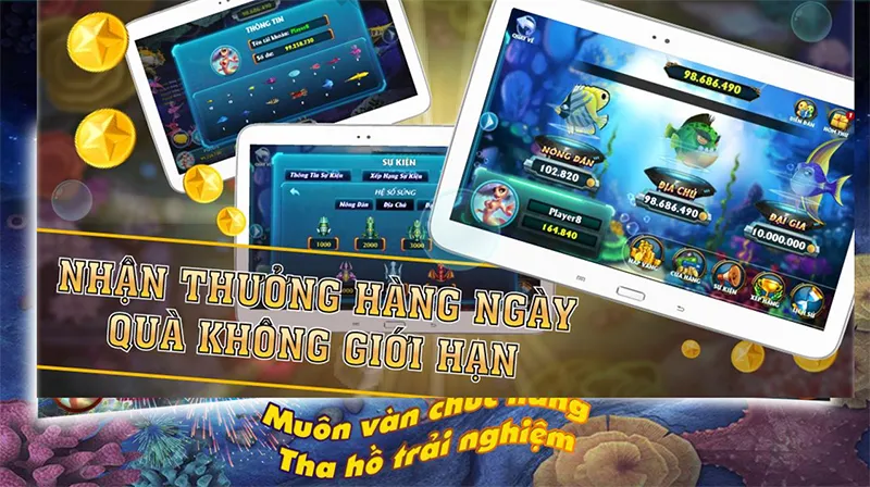 Giao diện game bắn cá đổi thưởng trên điện thoại di độngGiao diện game bắn cá đổi thưởng mobile