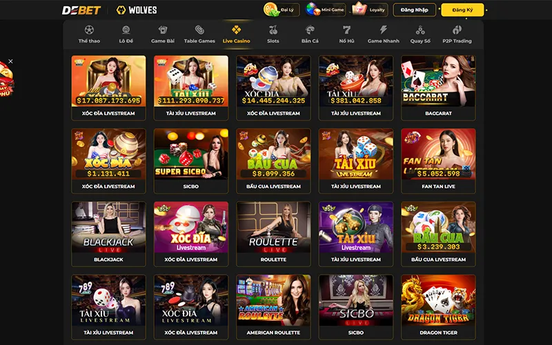 Sảnh casino trực tuyến tại DEBET với tỷ lệ thắng caoSảnh casino online chất lượng cao tại DEBET