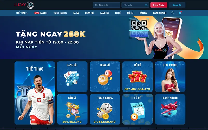 Giao diện nhà cái LUCKY88 hiện đại, trực quanGiao diện chính nhà cái LUCKY88Giao diện nhà cái LUCKY88 hiện đại, trực quan Giao diện chính nhà cái LUCKY88