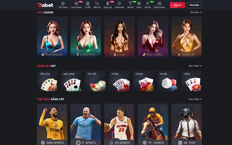 DABET cung cấp đa dạng cá cược thể thao và casino trực tuyếnCá cược thể thao và casino trực tuyến hấp dẫn tại DABET