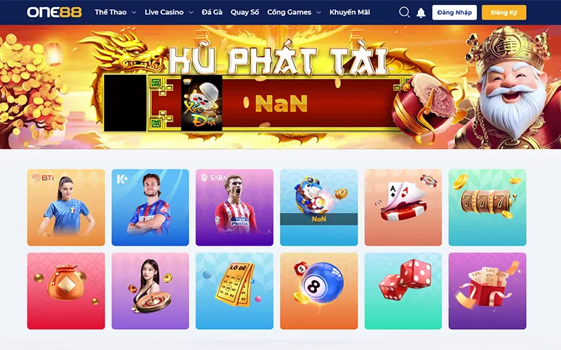 Giao diện website nhà cái ONE88 chính thứcGiao diện trang chủ ONE88